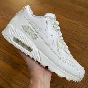 Nike Air Max 90 All White leather Sneakers Men’s size 10.5